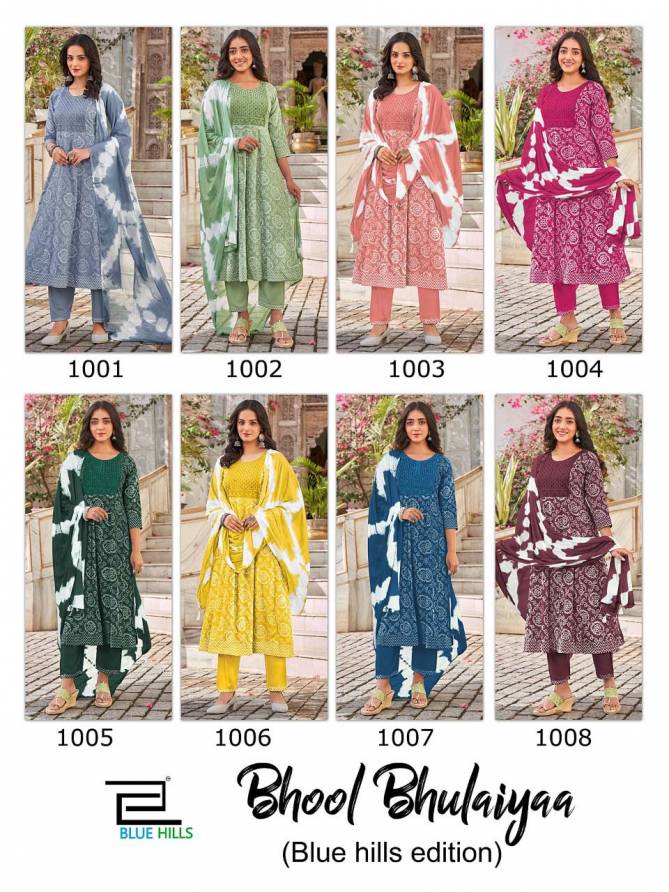 Blue Hills Bhool Bhulaiyaa Fancy Ethnic Wear Rayon Printed Ready Made Collection